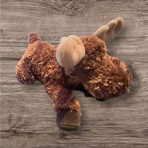 NEW Aurora Kids World Laying Moose Plush Stuffed Animal Toy Brown Tan Antlers - Picture 11 of 16